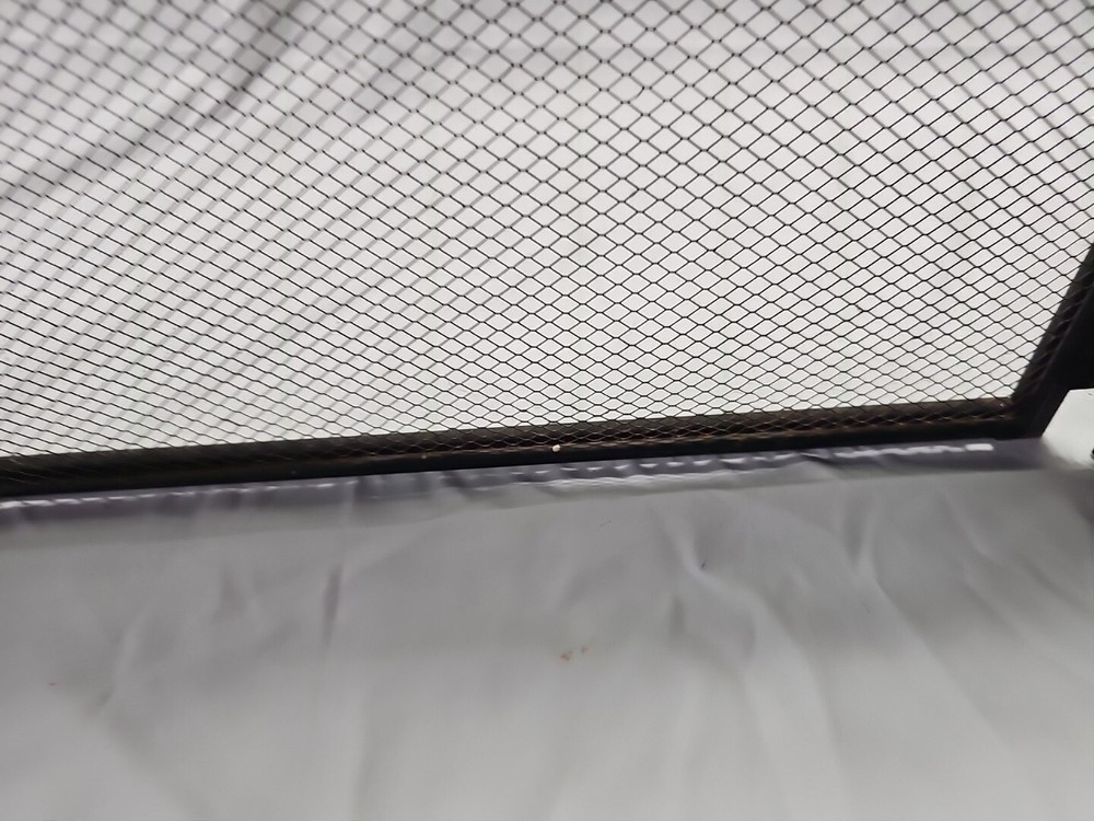 VTG Wrought Iron Decorative Fireplace Screen 3 Panel Black
