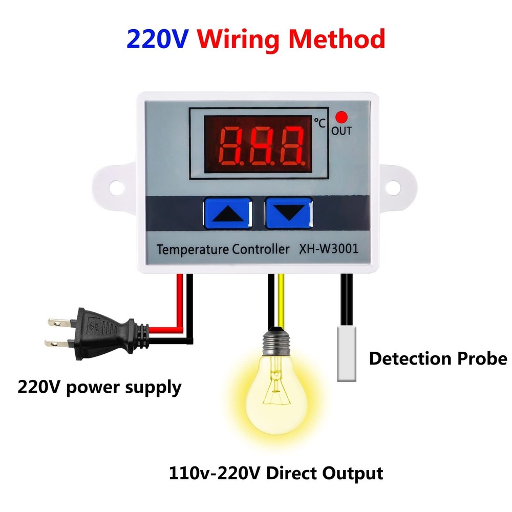 2Pcs Digital LED Temperature Controller Module 12V 10A 120W Digital Thermosta...