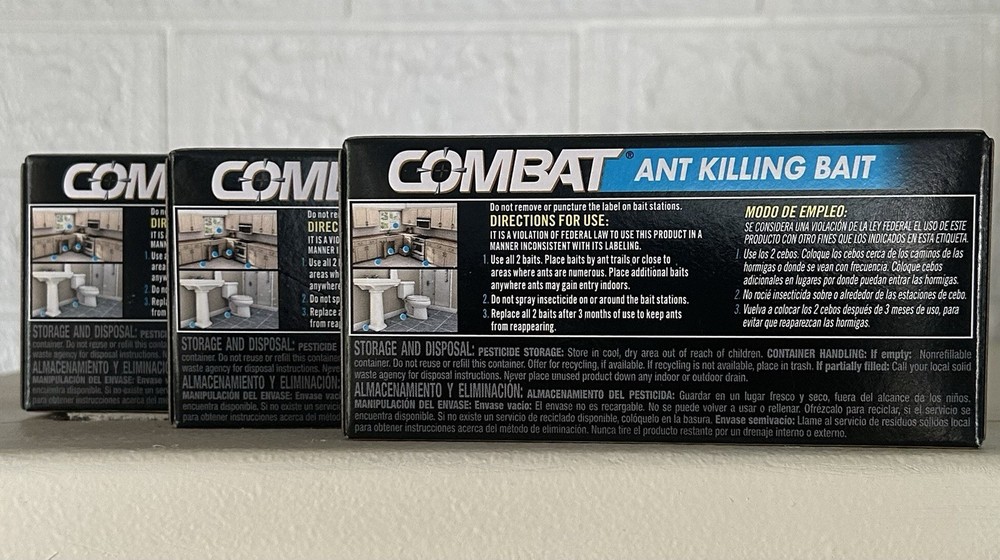 3 Pack Combat Ant Killing Bait Stations (6 baits) No odor child resistant