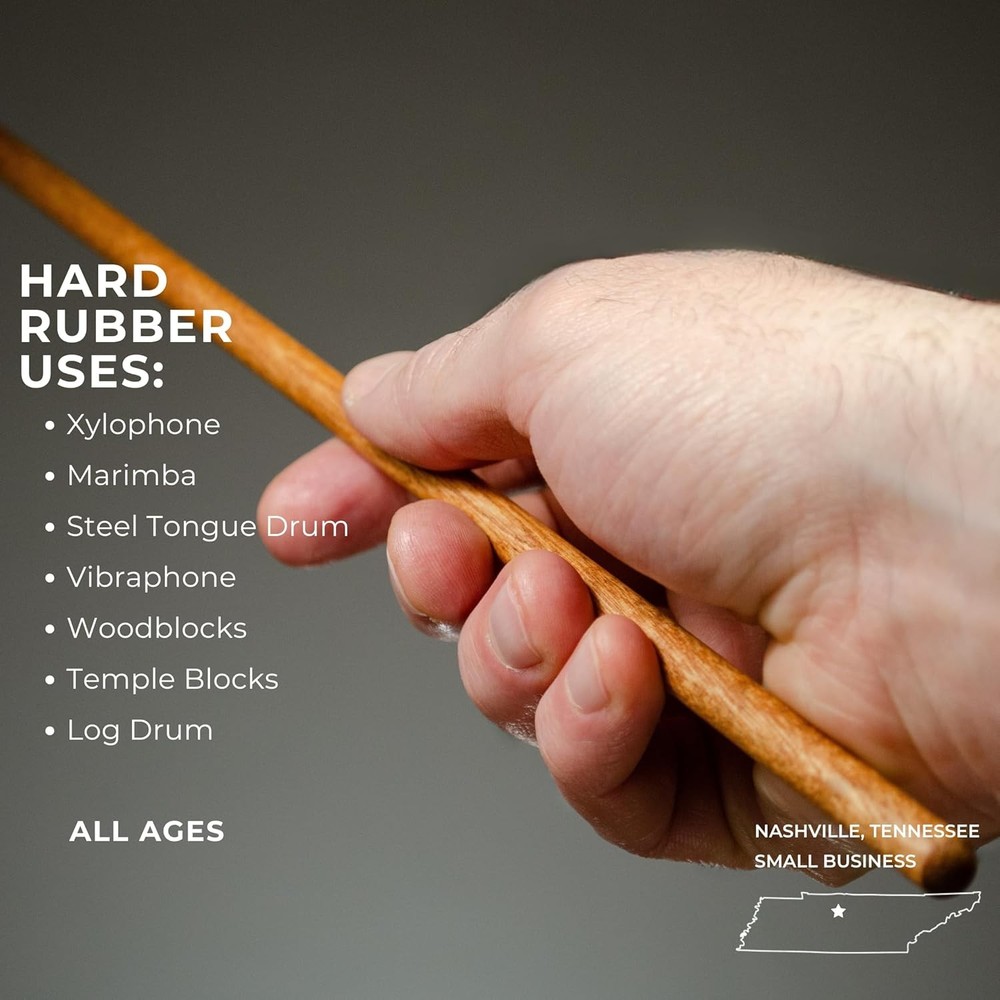 Timber Drum Co. Percussion Mallets — U.S.A. ASSEMBLED — Single Pair, Gray