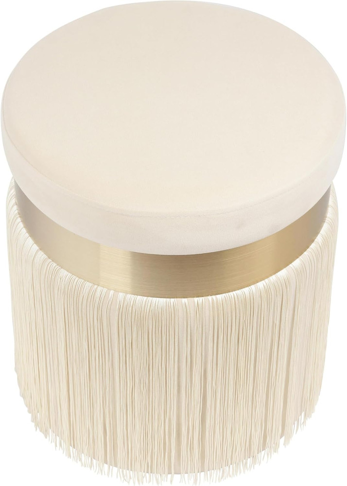 Melody Tasseled Ottoman (Cream)