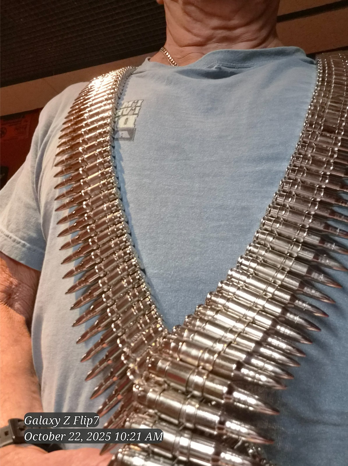 Metal Bullet Belt -  Nickel & Copper -Real-Full Metal Jacketed bullets.