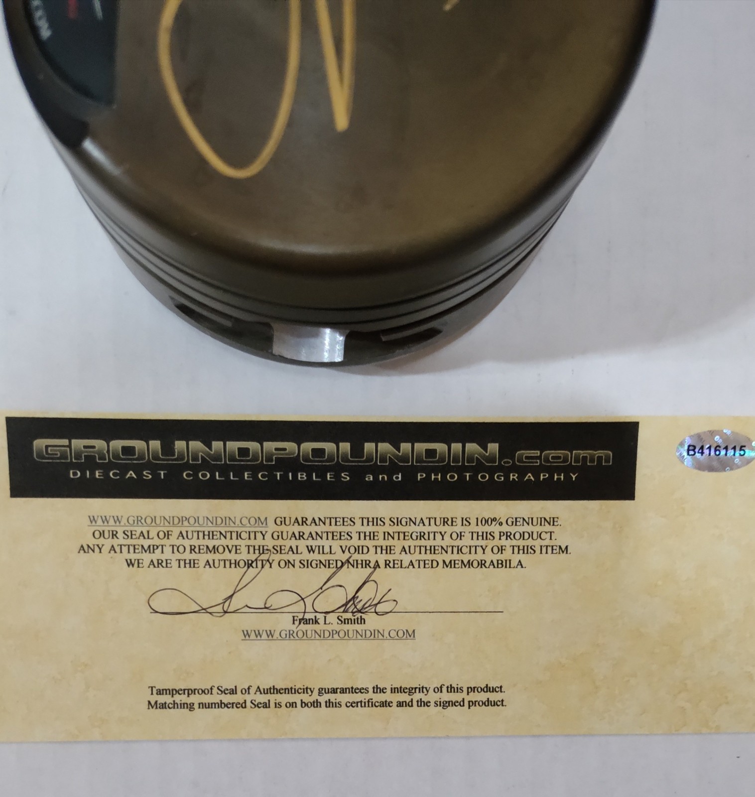 John Force Autographed Used Piston With COA