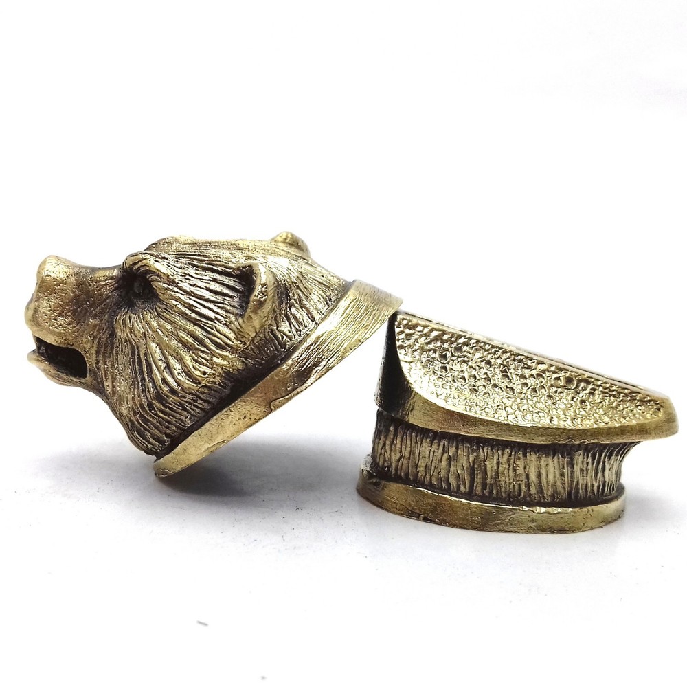 SET BEAR SOLID BRONZE FINGER GUARD BOLSTER & POMMEL CUSTOM KNIFE MAKING