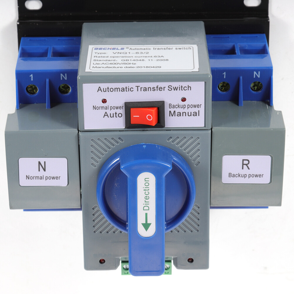 Automatic transfer switch with fast switching (2 seconds), CE-certified, pure