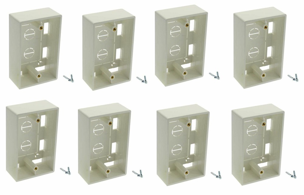 8x Pack Single 1-Gang Surface Mount Junction Mounting Box Wire Cable Wall Plate