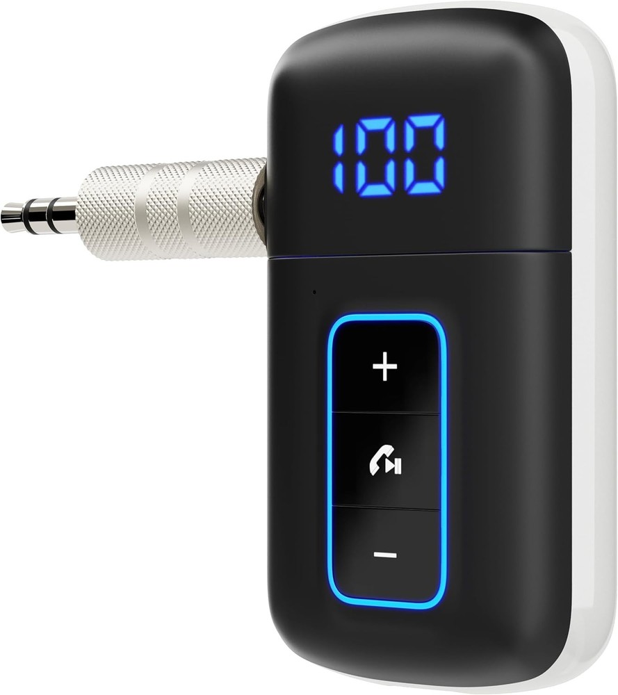 Wireless 3.5mm Bluetooth Adapter with LED Display for Clear Audio Streaming