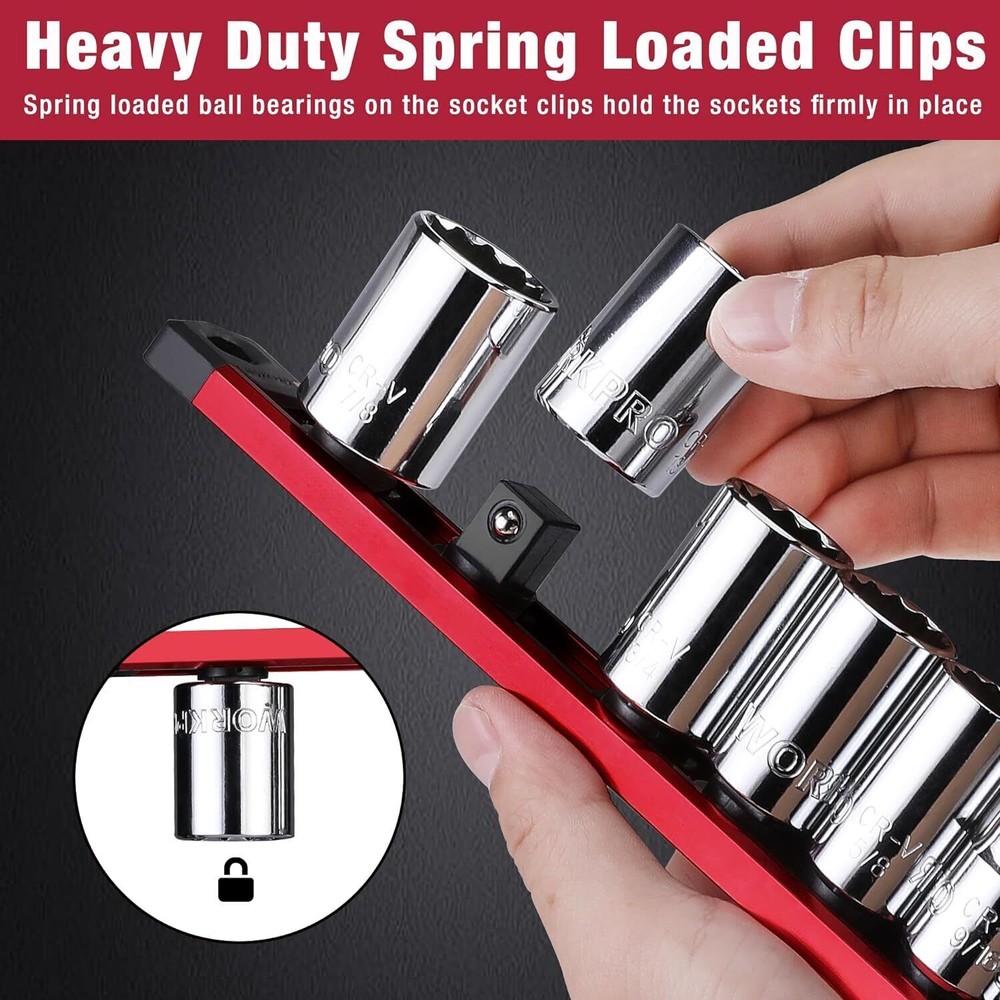 1/2" /1/4" /3/8" Dr Magnetic Socket Organizer Socket Holder Socket Rail Rack USA