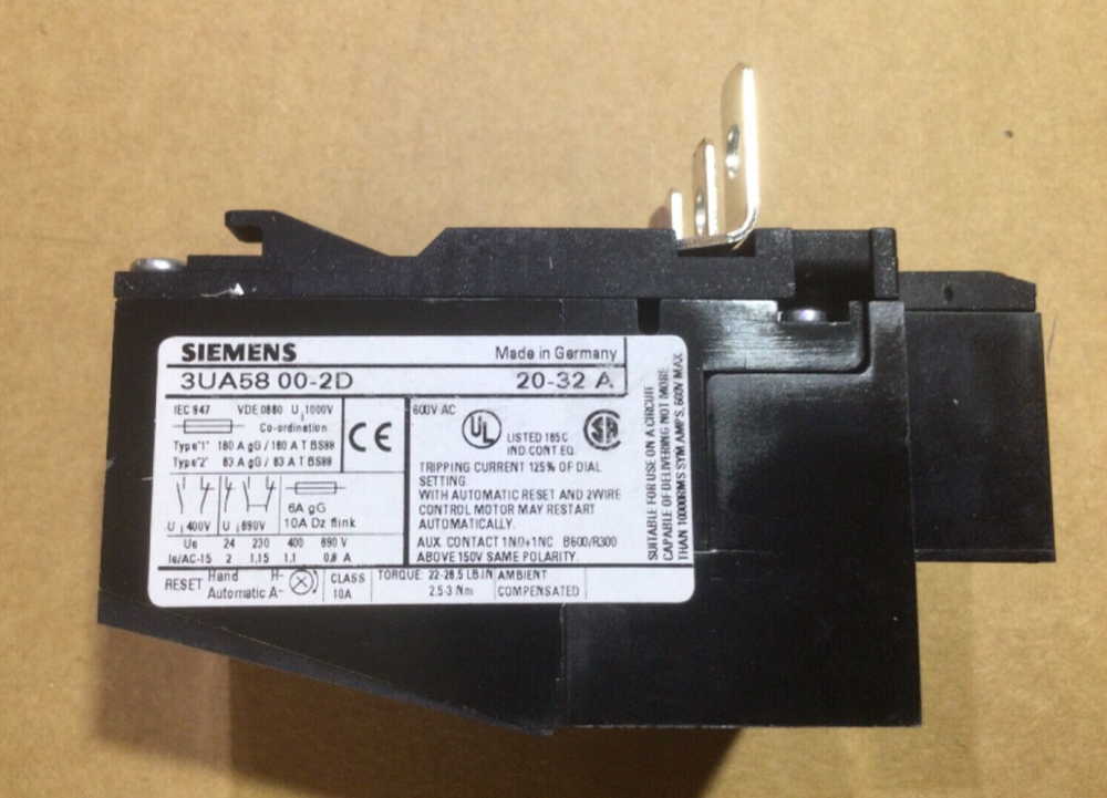 Siemens 3UA58 00-2D Solid State Overload Relay