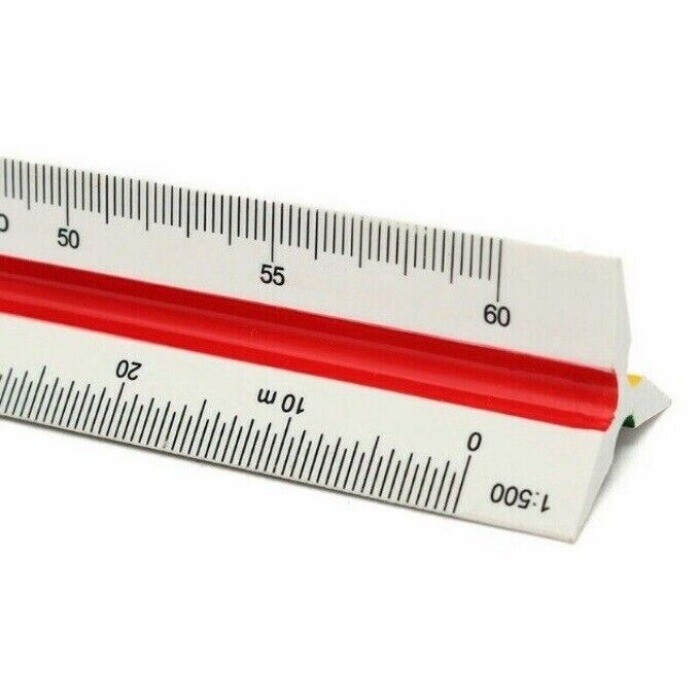 30cm/12" Solid Plastic Metric Triangular Scale Ruler Architect Engineers 1PC