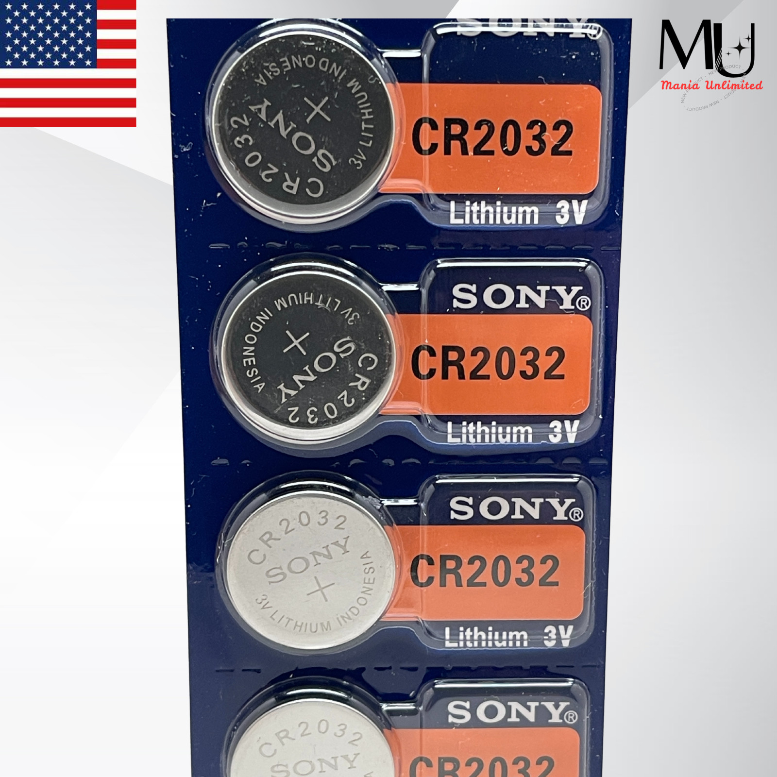 5Packs Sony CR2032 3V Button Lithium Coin Battery Expire 2034 fit ECR2032 DL2032