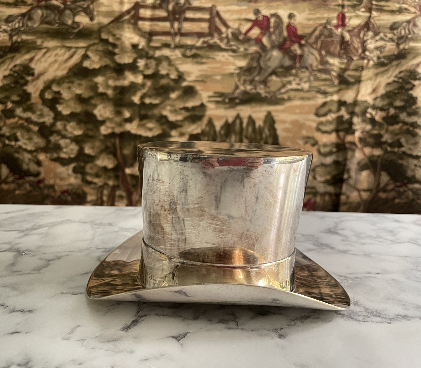 RARE RALPH LAUREN SILVERPLATE BALMORAL FINLEY TOP HAT NUT BOWL TRAY DECANTER