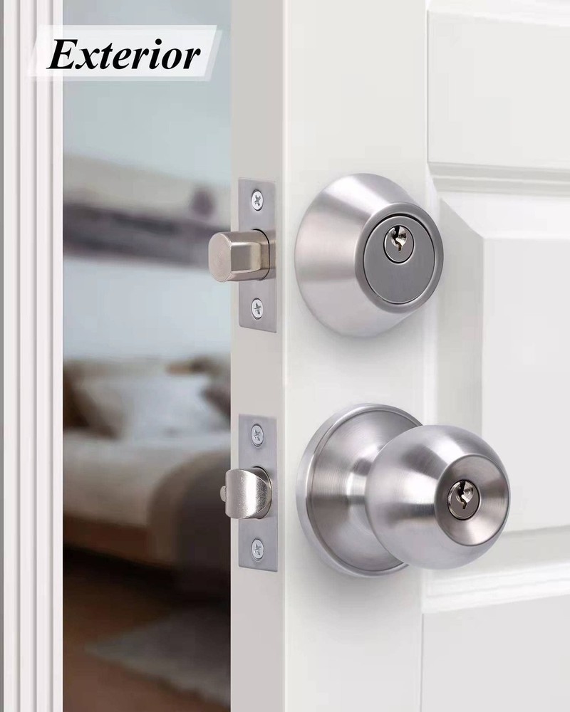 2 Sets All Keyed Same Entry Door 2 Pack, Deadbolt Lockset-Keyed Alike