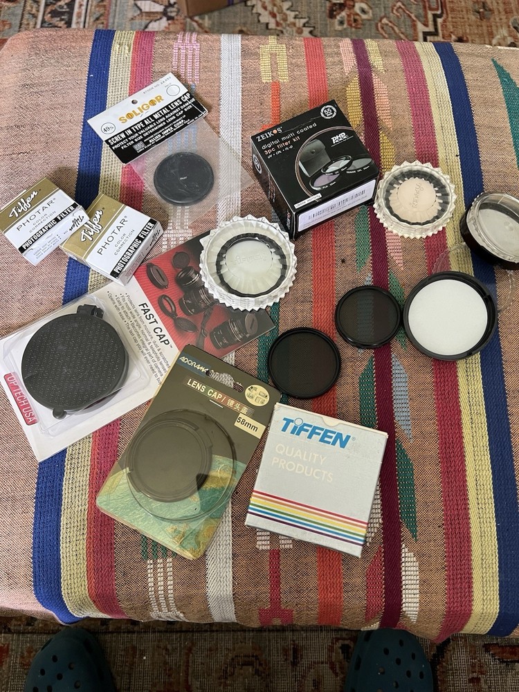 Assorted Camera Filters and Caps-Tiffen etc.