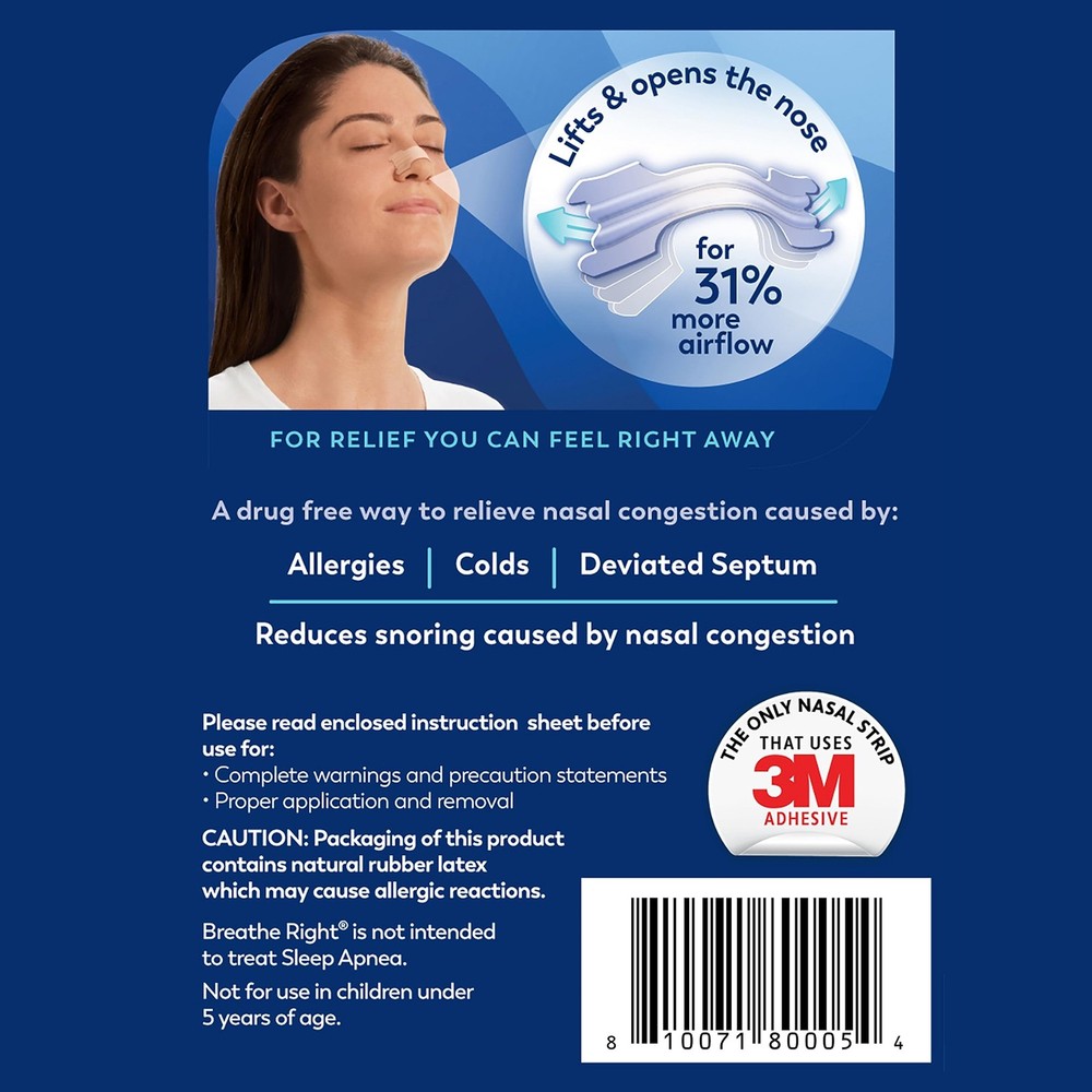 Nasal Strips Clear Large 30ct (Packaging May Vary)