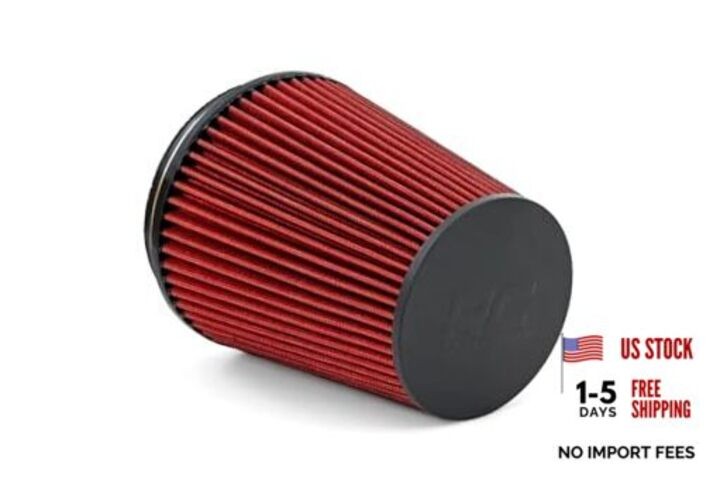 Cold Air Intake Replacement Filter, Premium Washable Clamp-On Air Filter - 5