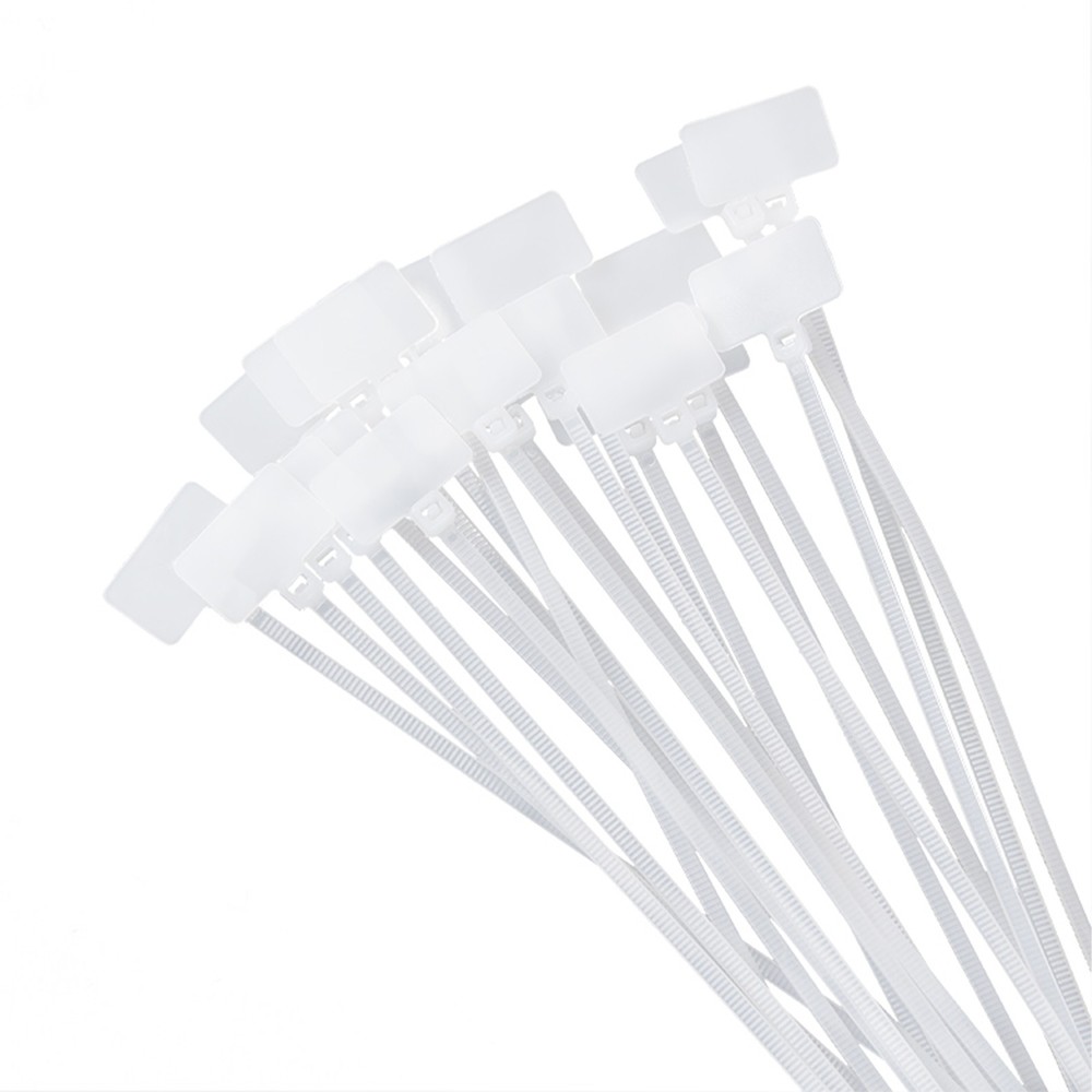 100Pcs Zip Ties Write on Ethernet RJ45 RJ12 Wire Power Cable Label Mark Tags E