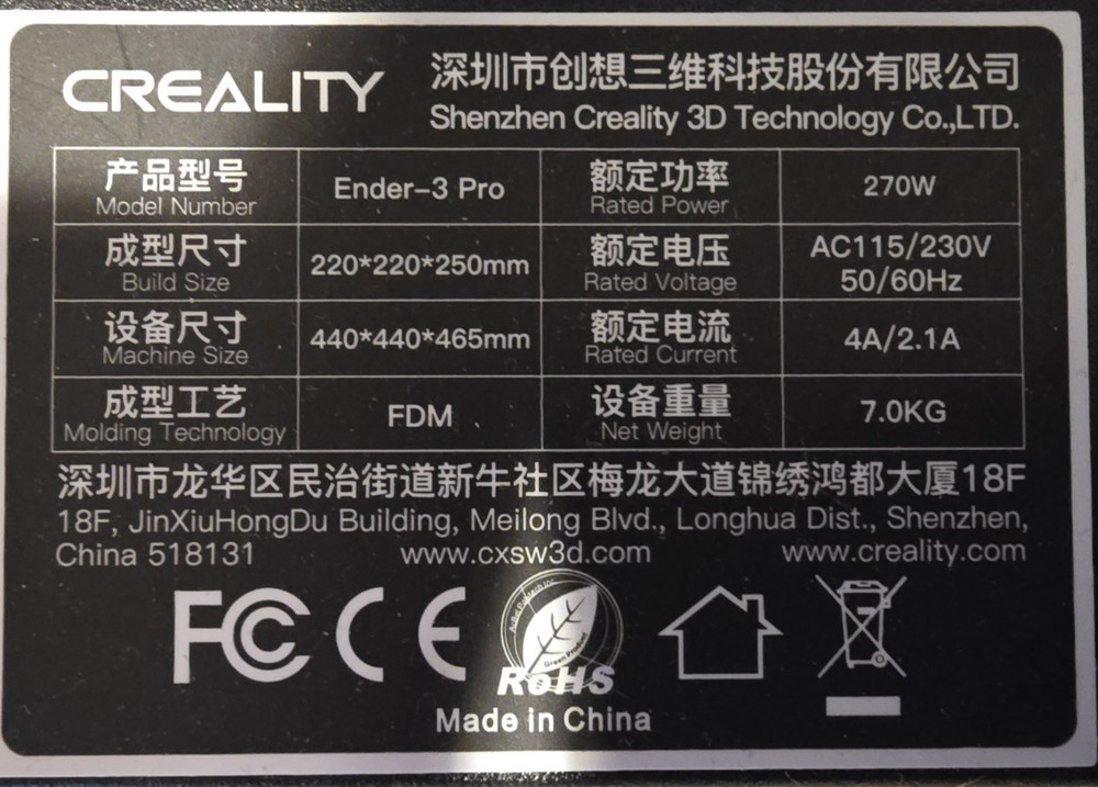 Creality Ender-3 Pro 3D Printer (Includes Filament)
