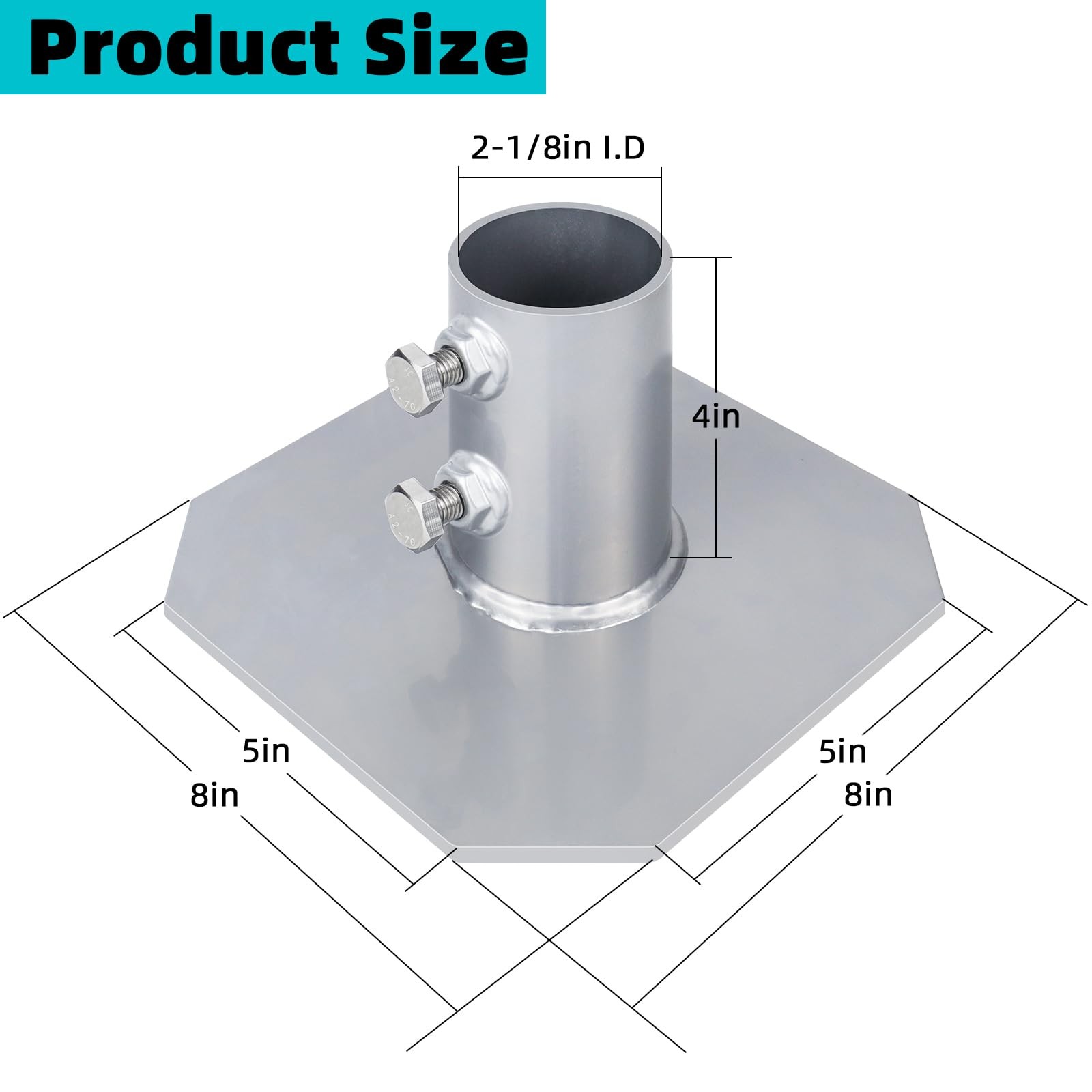 2 Pack Stationary Dock Bottom Pad,Stationary Base Plate,Floating Silver