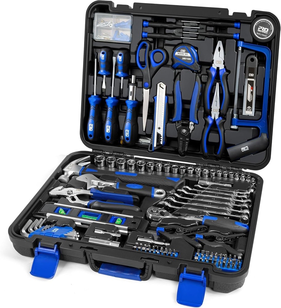 259-Piece Tool Kit, General Household Hand Tool Set with Plastic Storage Tool...