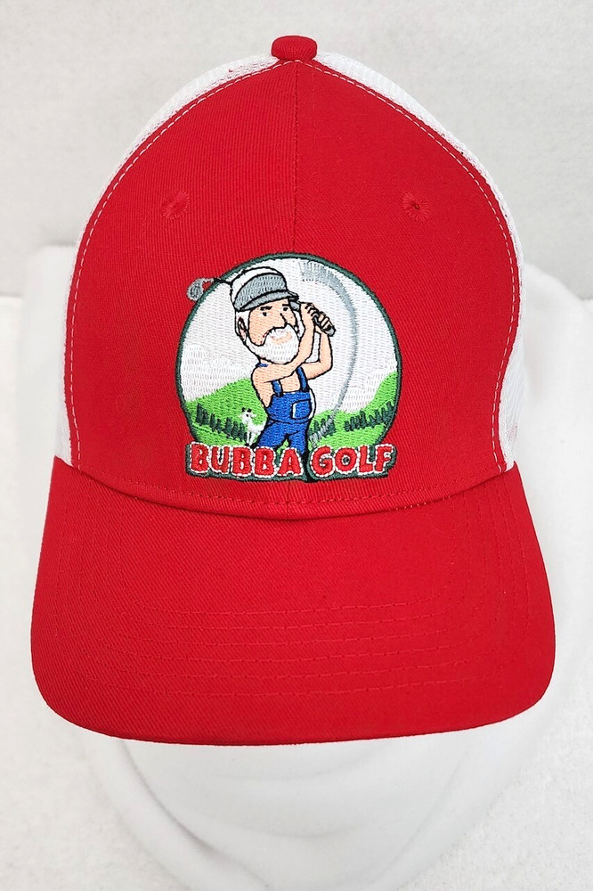 Bubba Golf Hat Cap Red with White Mesh