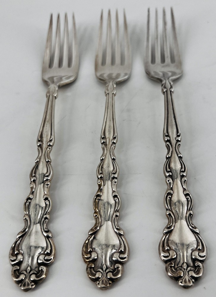 3 Oneida Community Silverplate Silverware MODERN BAROQUE Dinner Forks Vintage