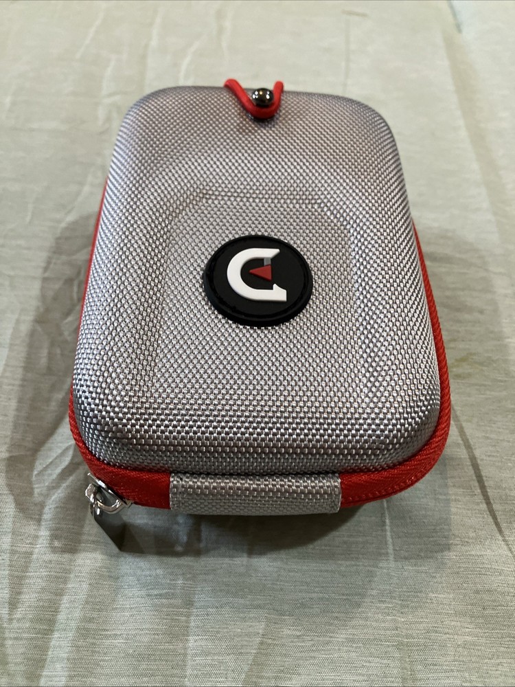 ACHIX Golf Rangefinder Hard Shell Case, Zip Around, Silver W/Red Trim, NIB!
