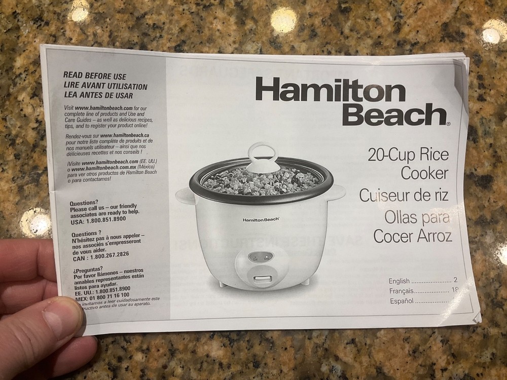Hamilton Beach RC12 Model 37522 REPLACEMENT PART: INSTRUCTIONS MANUAL