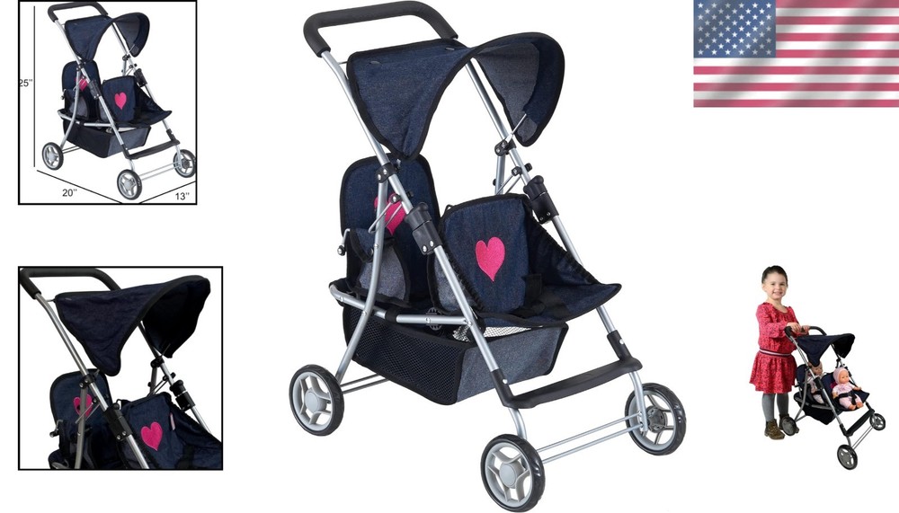 Toddler Toy Stroller with Retractable Canopy