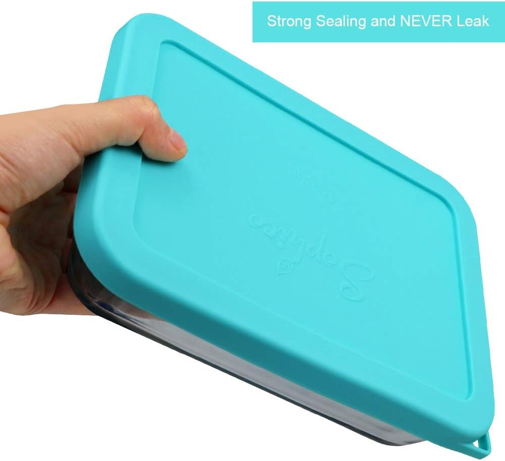 Sophico 3 Cup Rectangle Silicone Storage Cover Lids Replacement MINT - 2 PACK