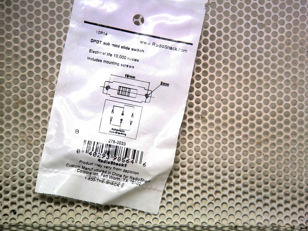 RadioShack DPDT Submini Slide Switch 275-0033