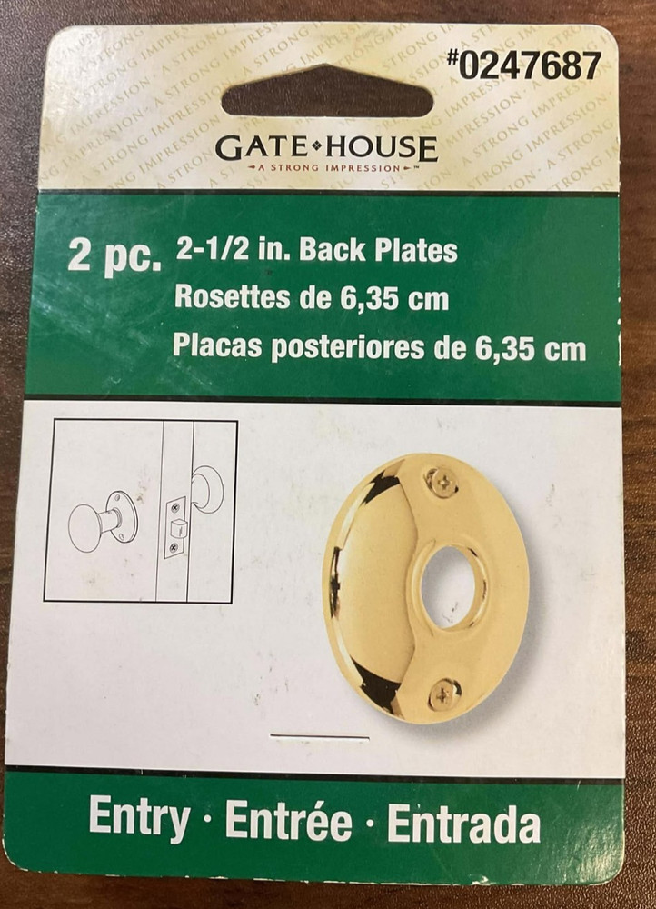 2pc GateHouse Back Plates Rosettes 6.35cm