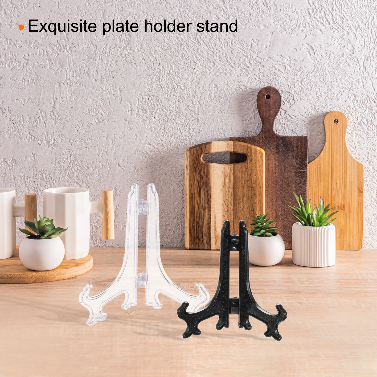 9" Acrylic Plate Stands for Display Stand Plate Holder Transparent 5Pcs