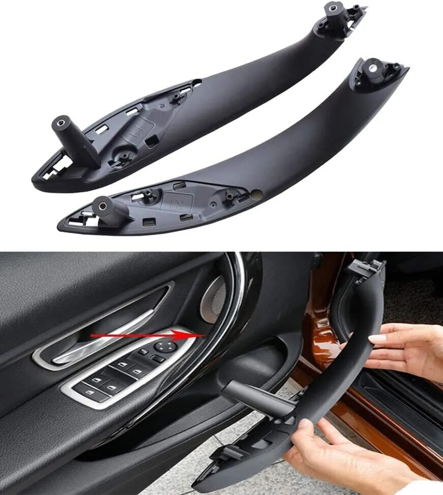 2PCS Black Interior Door Pull Handle Cover For BMW 3 4 series F30 F31 F32 F35 M3