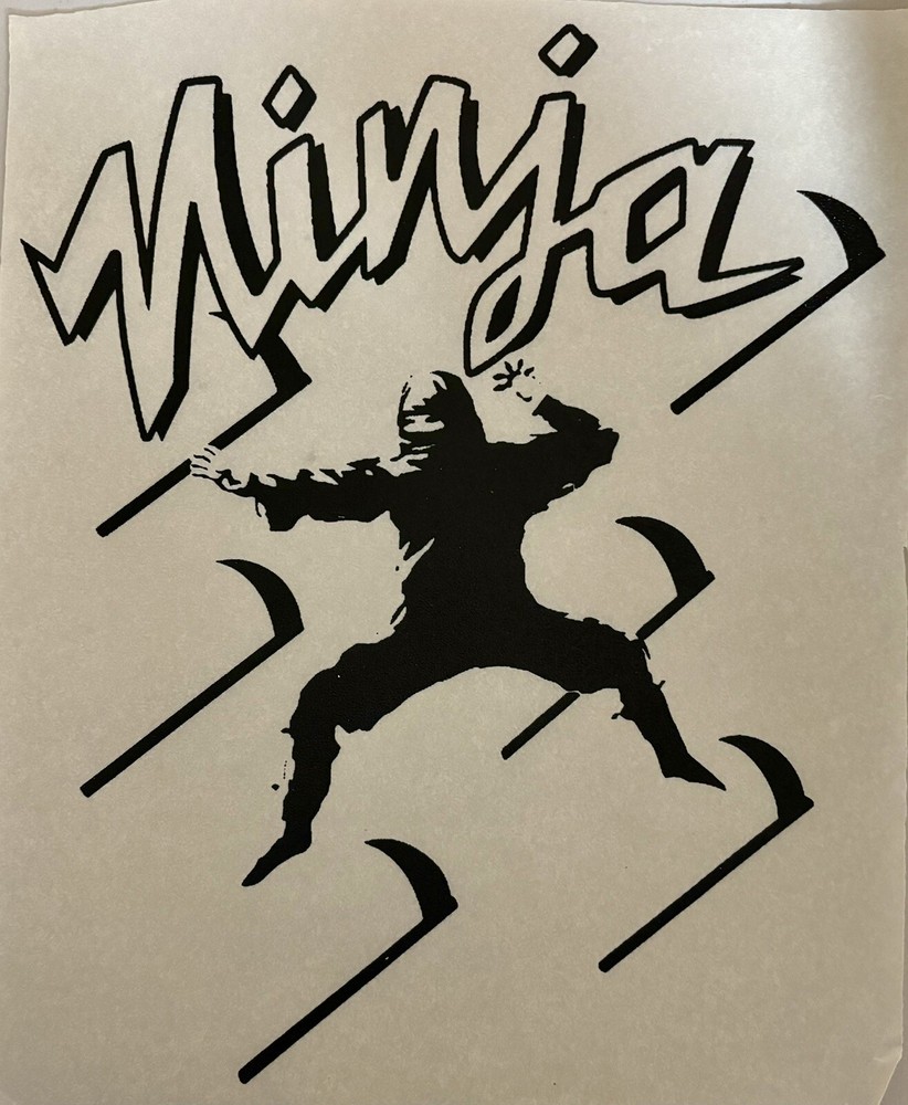 Original Vintage Ninja Iron On Transfer