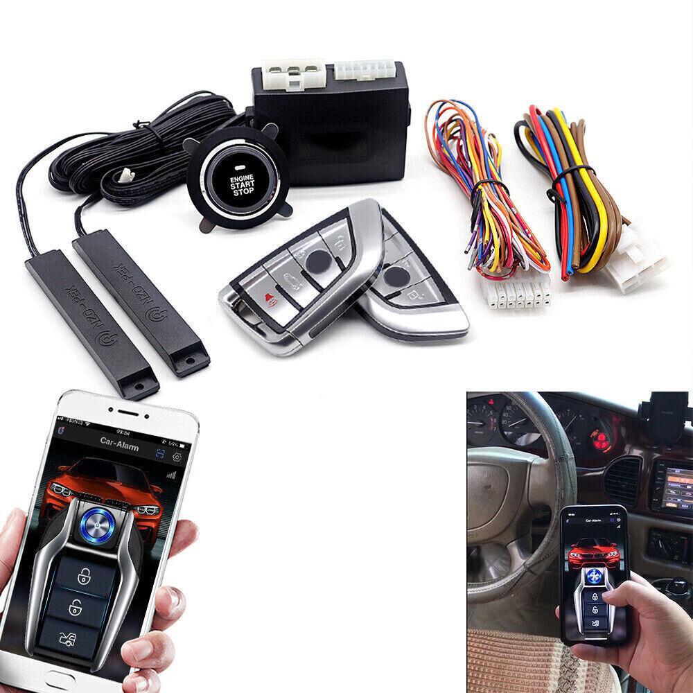 SUV Car Engine Ignition Switch Push Button Starter Kit Keyless Entry APP Control