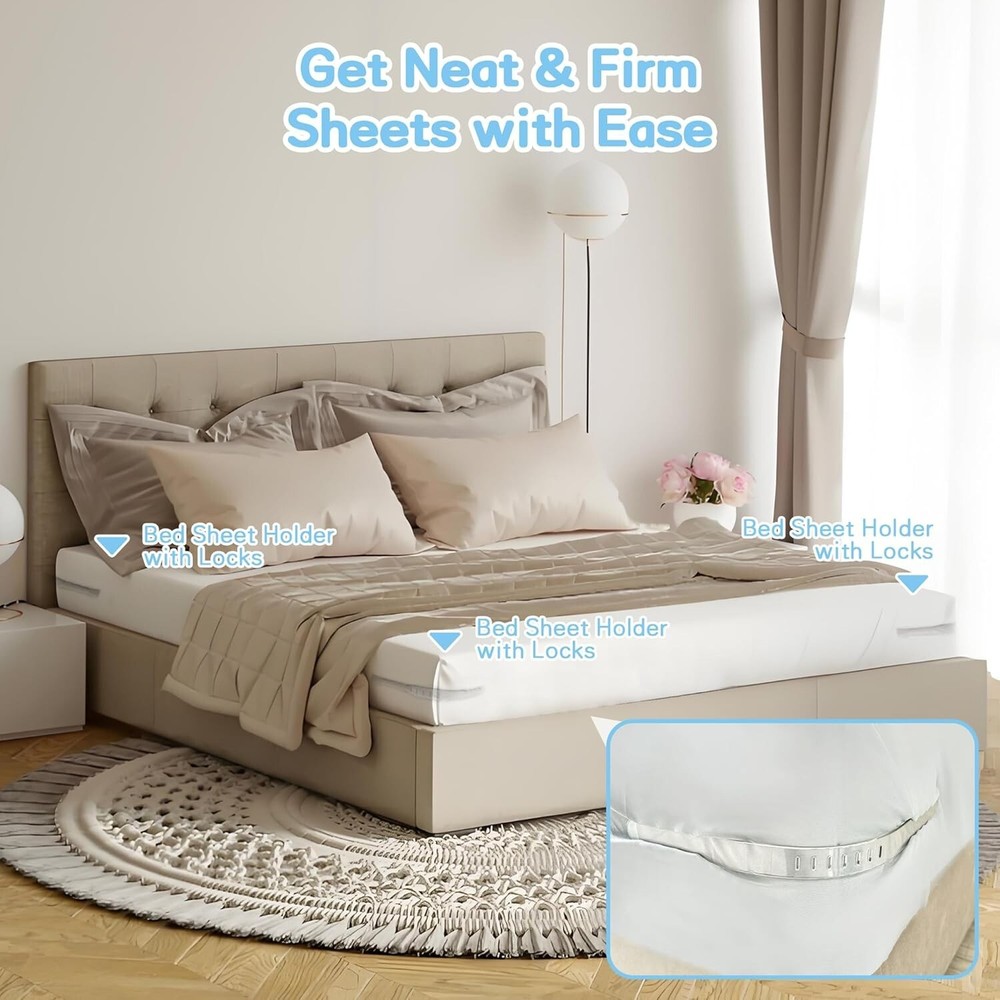 Lock Sheet Holders Keep Sheets Tight Heavy Duty Bed Sheet Holder Corner Fitted.