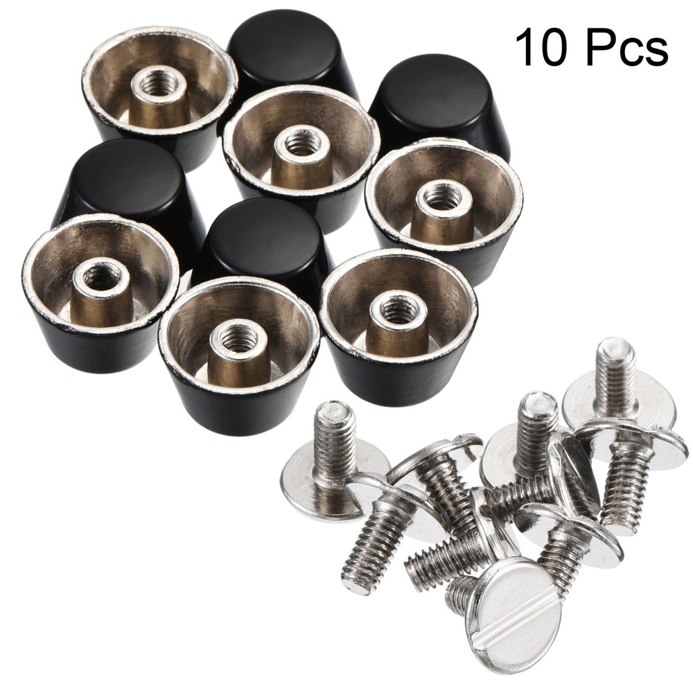 12x7mm Rivet Studs Screw Back Flat Cable Feet Stud Bright Tip 10pcs