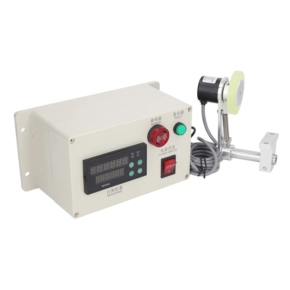 AC 100-240V Digital Yard Meter Counter with Spring Bracket 6 Digit Roller Cable