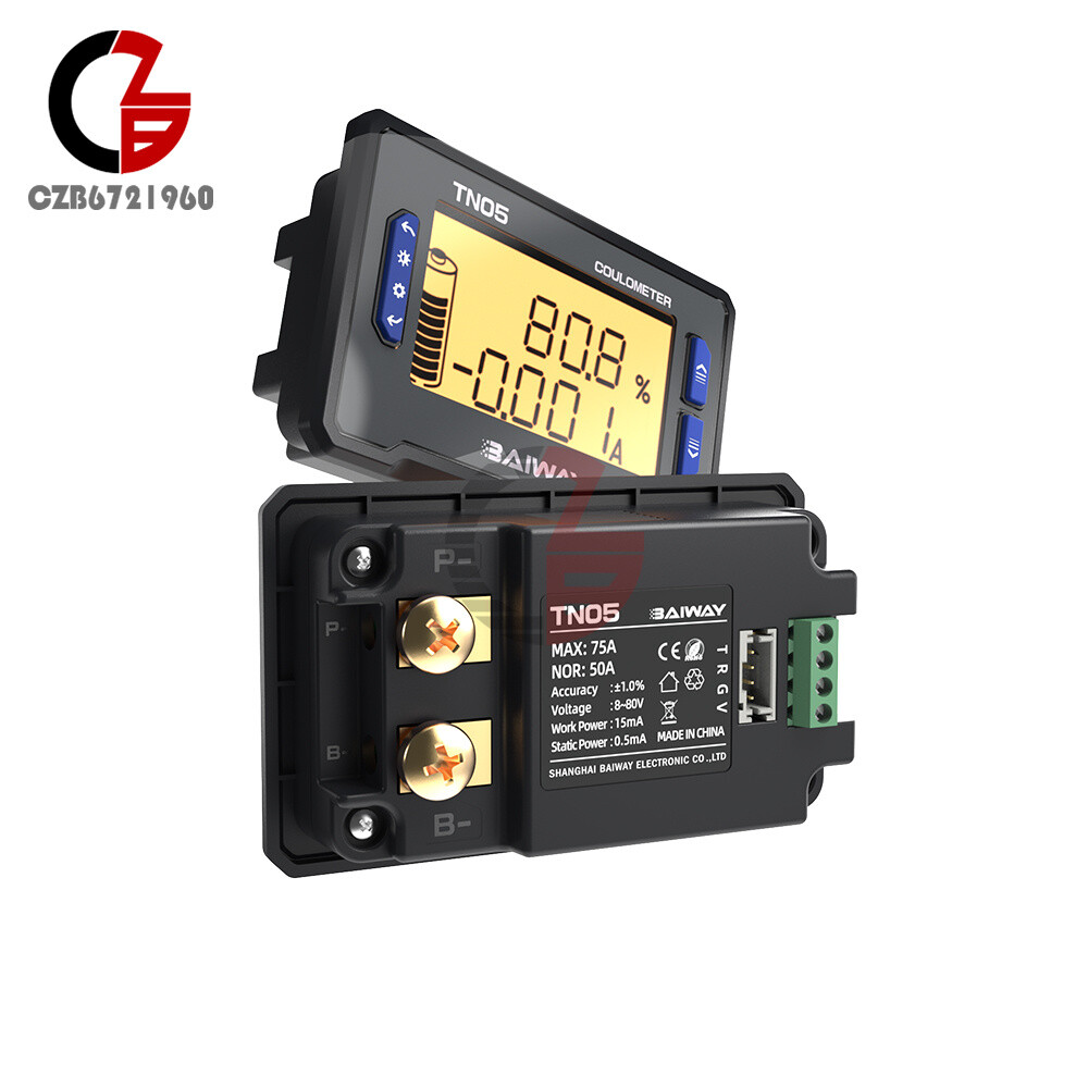 DC Voltage Current Power Meter Battery Power Indicator Built-in Sampler DC 8~80V