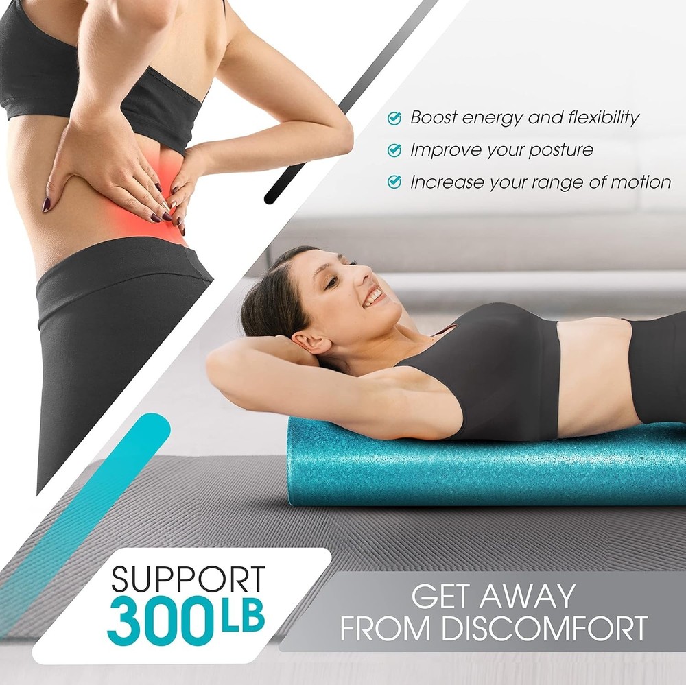 High-Density EPP Round Back Roller Foam, Exercise Foam Roller for Yoga, Pilat...