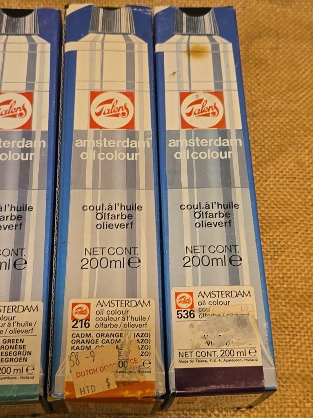 4 Talens Amsterdam Oil Colour Paints 200ml Vintage