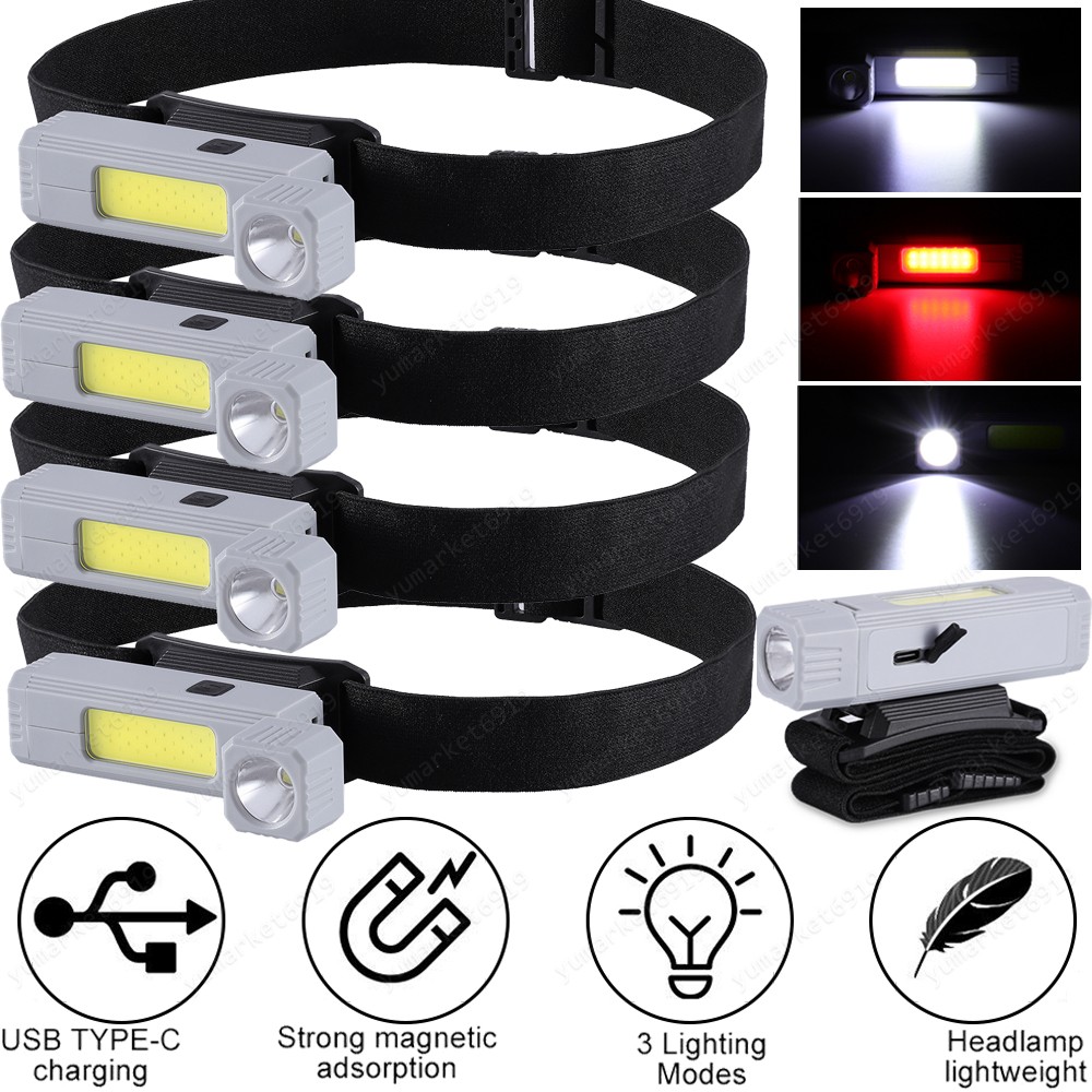 USB Rechargeable Waterproof LED Headlamp Headlight Head Light Flashlight 3 Modes
