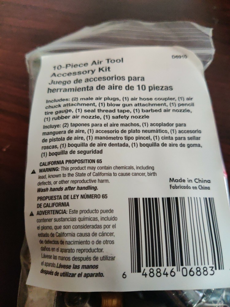 AIR COMPRESSOR ACCESSORY 10 PIECE KIT air tool accessory kit