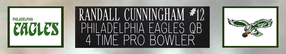 Randall Cunningham Autographed & Framed Green Eagles Jersey Beckett COA