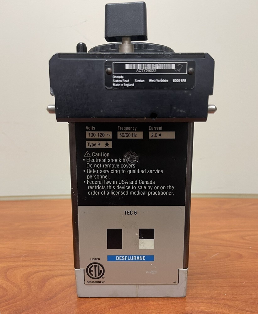 Datex Ohmeda Tec 6 ~ Veterinary Use ONLY ~ Desflurane Vaporizer - UNTESTED