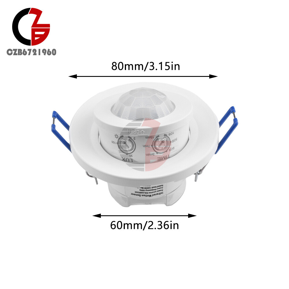 AC220-240V PIR Motion Sensor Detection Embedded Rotary Sensor 360° Motion Sensor
