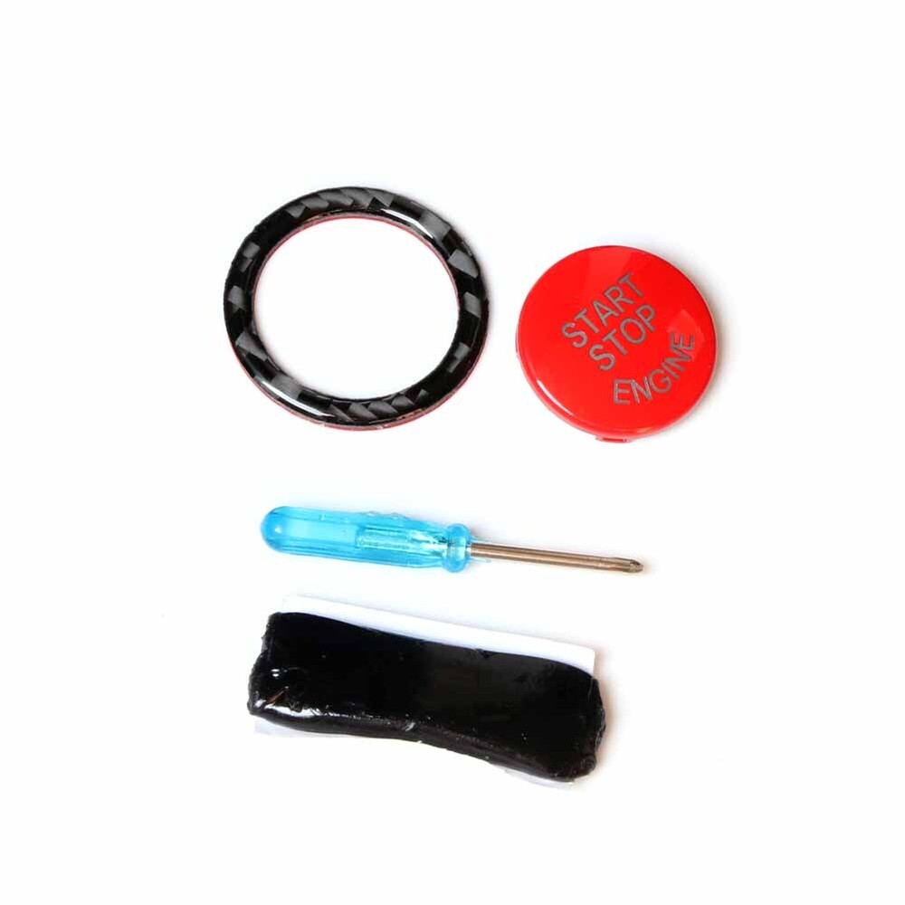 Red Engine Start-stop Push Button Cover With Black Ring Trim For BMW E90 E92 E93