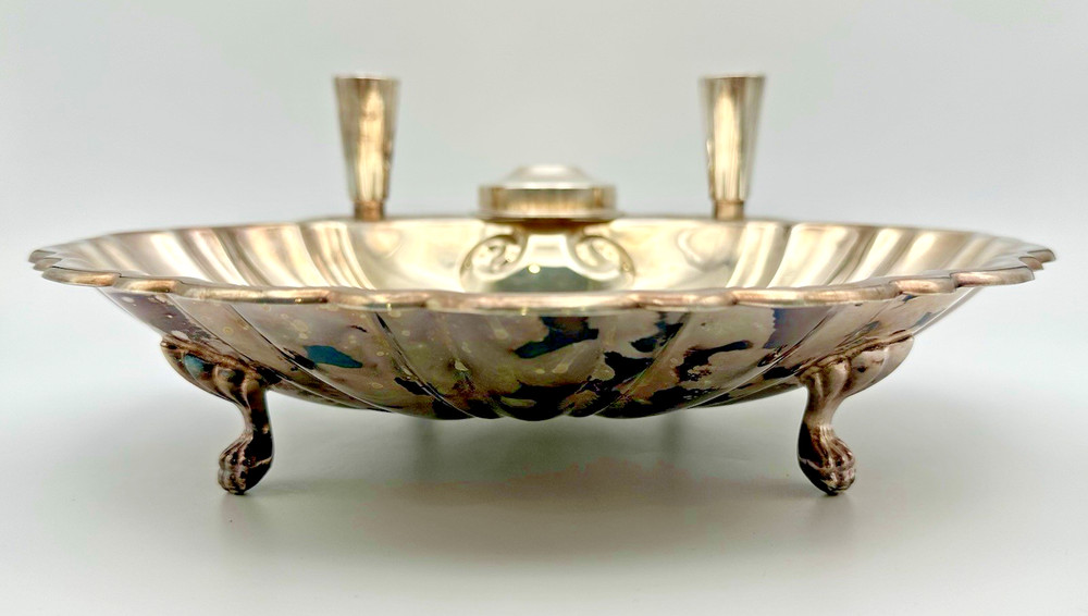 Vintage Starr Co. Silver Plate Shell Appetizer Serving Toothpick Holder Dish 11"