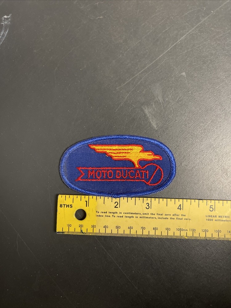 Original Moto Ducati Motorcycle Oval Patch 3.75” Blue